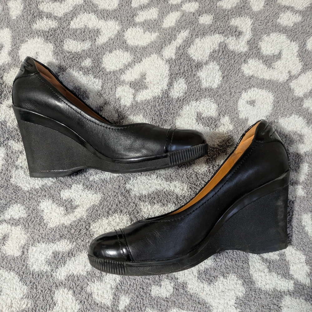 Geox Black Wedge Shoes